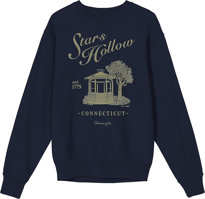 Bioworld Gilmore Girls Stars Hollow Copper Script Adult Navy Blue Crew Neck Sweatshirt | Amazon (US)
