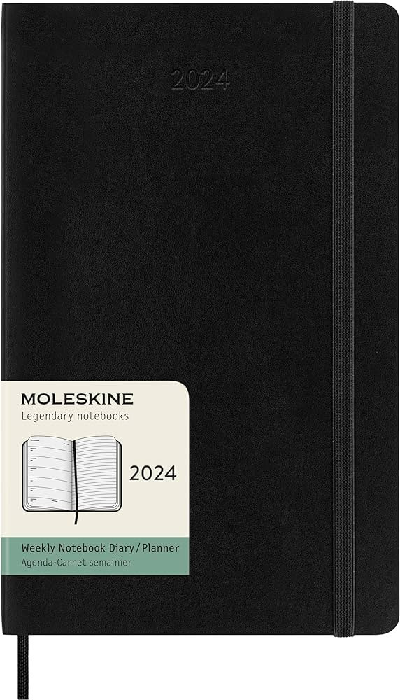 Moleskine 2024 Weekly Planner, 12M, Large, Black, Soft Cover (5 x 8.25) | Amazon (US)