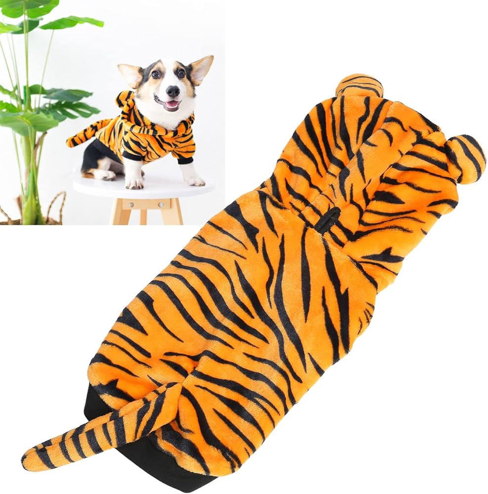 Halloween Dog Clothes Funny Hoodies Dog Tiger Costume Pet Cosplay Tiger Clothes Dog Cosplay Hallo... | Amazon (US)