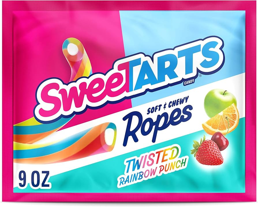 SweeTARTS Ropes, Candy, Twisted Rainbow Punch, Soft and Chewy, 9 oz | Amazon (US)