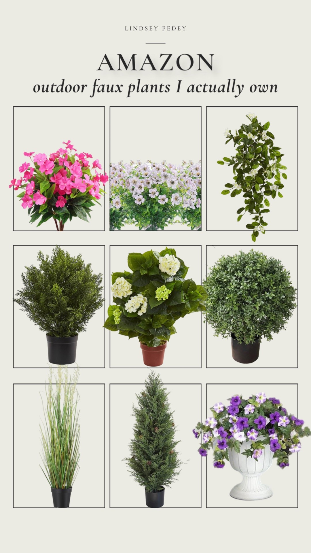 Outdoor faux plants I actually own! 


Summer, spring, fake plants, Faux plants, Amazon home, Amazon, fine, outdoor living, outdoor decor, planter, pot, hydrangea, cedar, topiary, petunia, bush, grass, flowers

#LTKHome #LTKSeasonal #LTKFindsUnder50