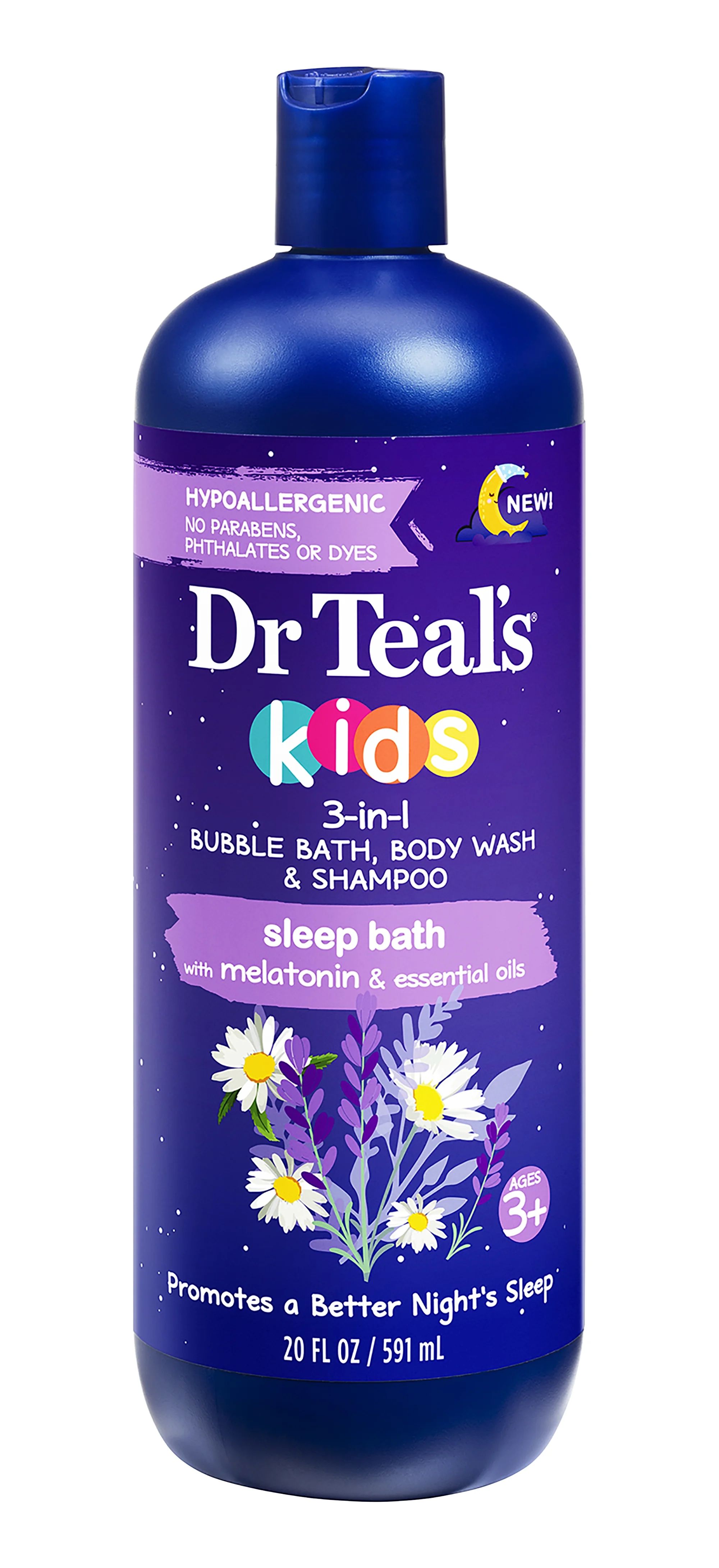 Dr Teal's Kids Melatonin 3 in 1 Bubble Bath, Body Wash and Shampoo | Walmart (US)