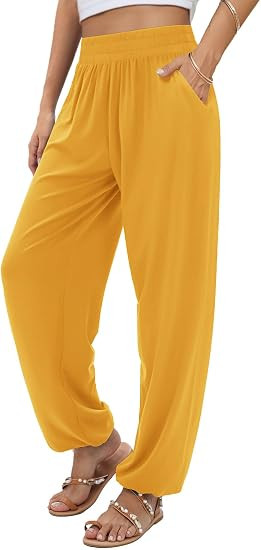 QIANXIZHAN Women's Joggers Sweatpants Pants, Lounge Workout Yoga Boho Clothes with Pockets | Amazon (US)