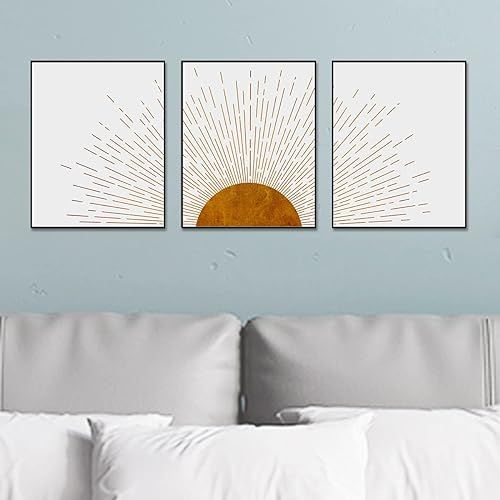 Sun Ray Art Prints Boho Bedroom Wall Decor Minimalist Decor Sun Prints Mid Century Modern Decor L... | Amazon (US)