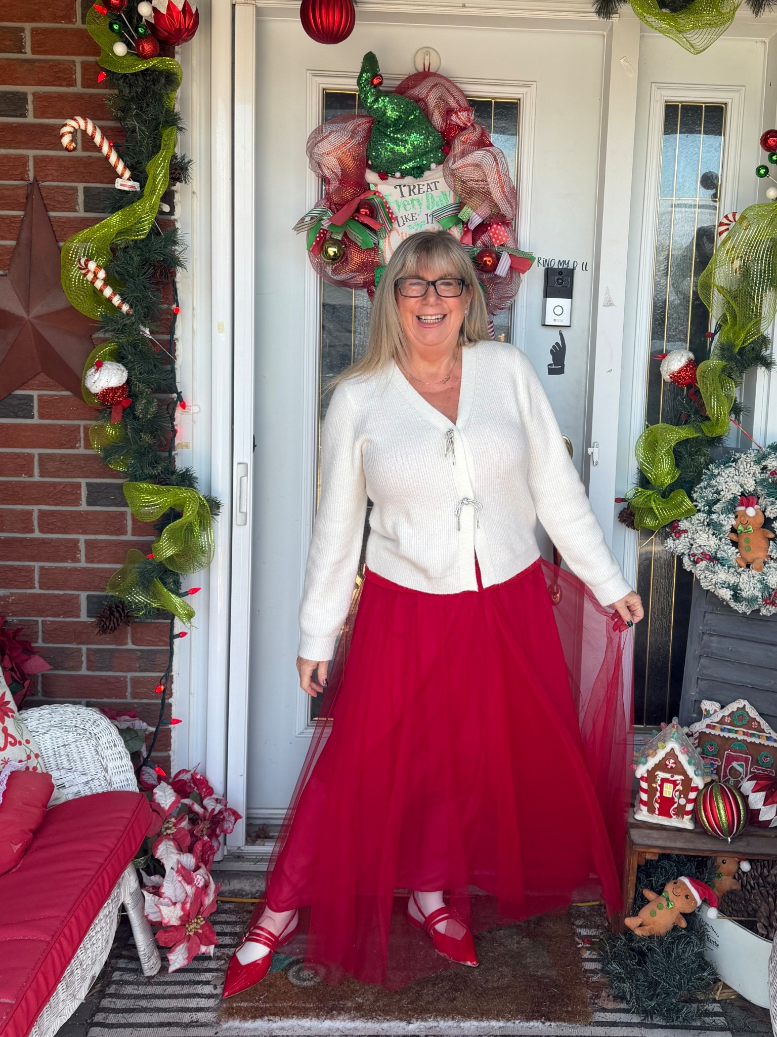 Christmas in red tulle 

#LTKMidsize #LTKOver40 #LTKHoliday