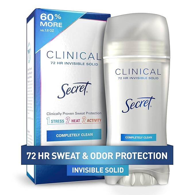 Secret Clinical Strength Antiperspirant Deodorant for Women, 3X Stress Protection, 72hr Sweat & O... | Amazon (US)