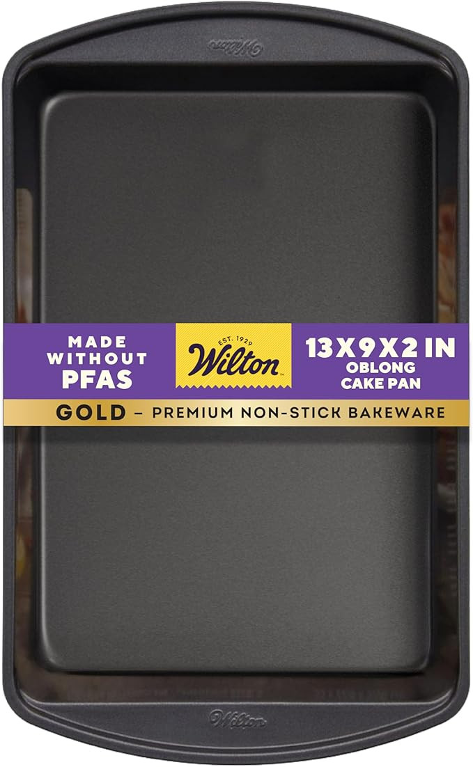 Wilton Gold Non-Stick 13 x 9 Inch Oblong Baking or Roasting Pan, Stainless Steel Bakeware, Made w... | Amazon (US)