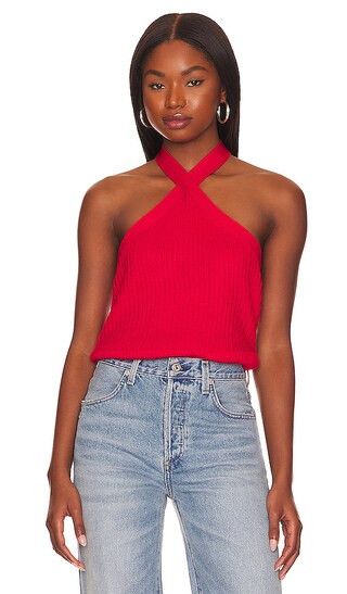 Textured Halter Tank in Lipstick | Revolve Clothing (Global)
