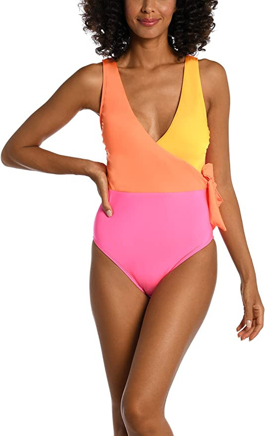 AMAVI Women's Standard Over The Shoulder Surplice One Piece Swimsuit | Amazon (US)