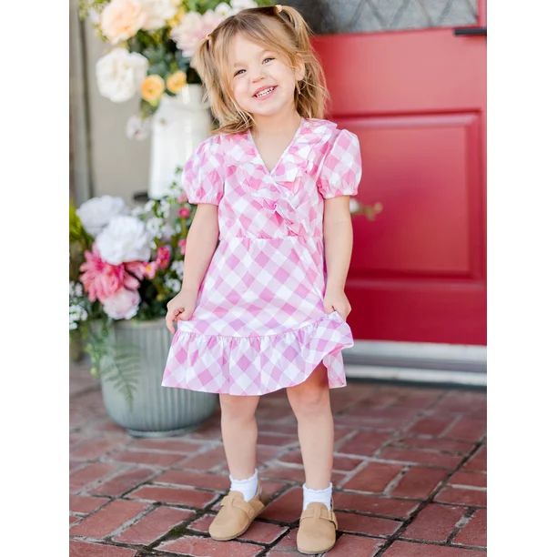 The Pioneer Woman Toddler Girl Ruffled Puff Sleeve Dress, Sizes 12 Months-6X | Walmart (US)