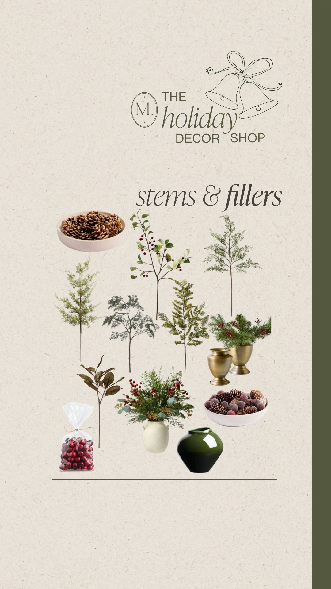 Holiday decor shop stems and bowl / vase filler 

#LTKHoliday #LTKSaleAlert #LTKSeasonal