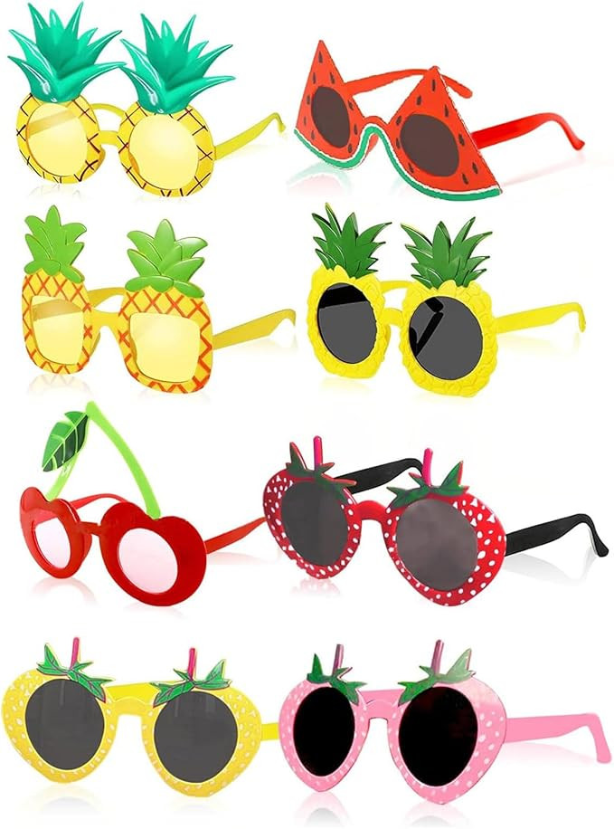8Pcs Fruit Eyeglasses Luau Party Sunglasses Funny Sunglasses Dress Props for Hawaiian Beach Luau ... | Amazon (US)