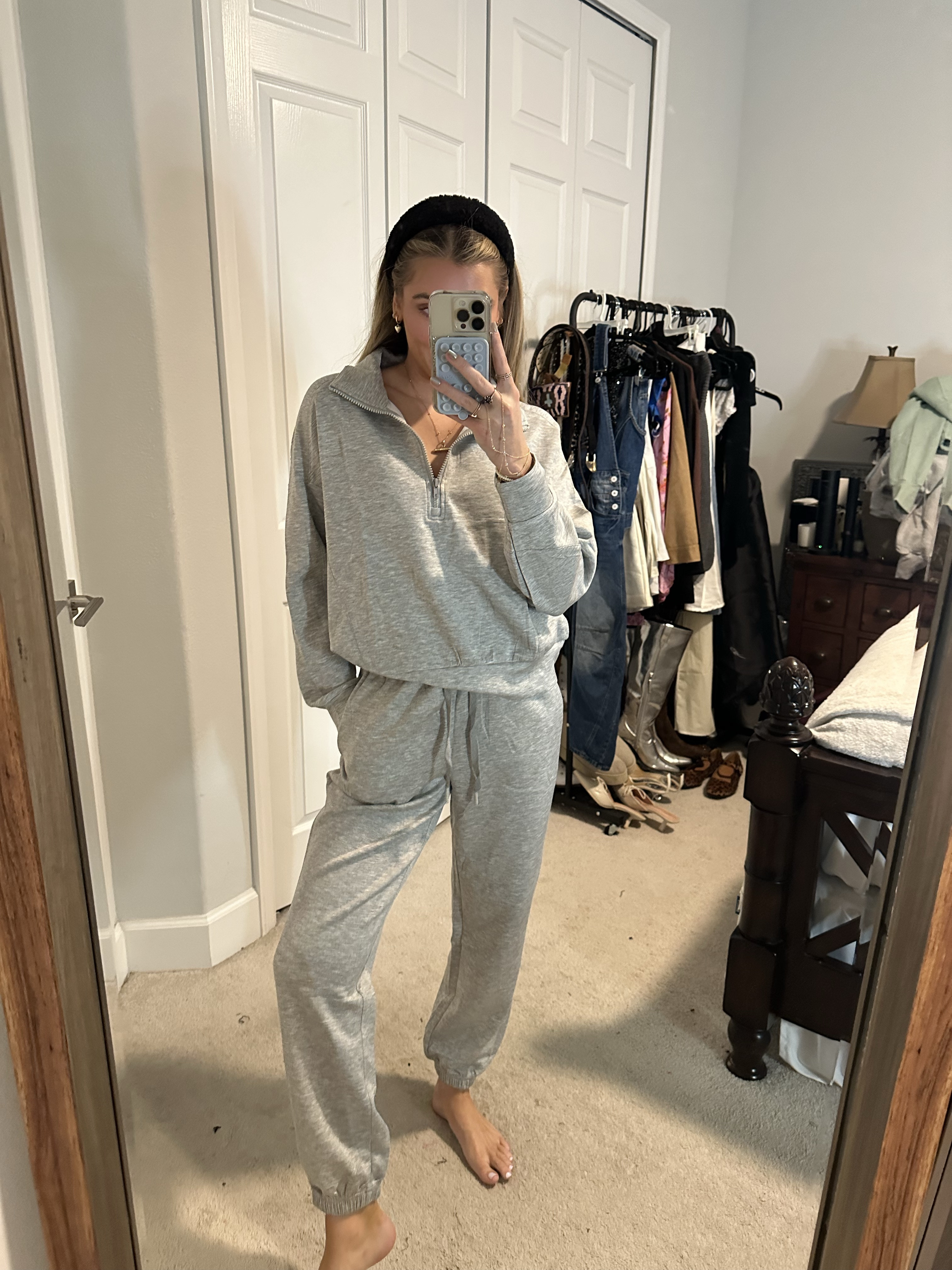 Amazon PINSPARK 2 Piece Sets for Women 2024 Fall Travel Outfits Long Sleeve Tracksuit Joggers Sets Half Zip Sweatsuit Matching Set size small. Travel outfit! The oversized tracksuits feature split lines add a stylish and maintaining a chic silhouette, half zip design allows adjust the zipper freely according to the temperature. Joggers for women with elastic waistband and drawstring ensure the utmost comfort all day long

#LTKSaleAlert #LTKFindsUnder50 #LTKTravel