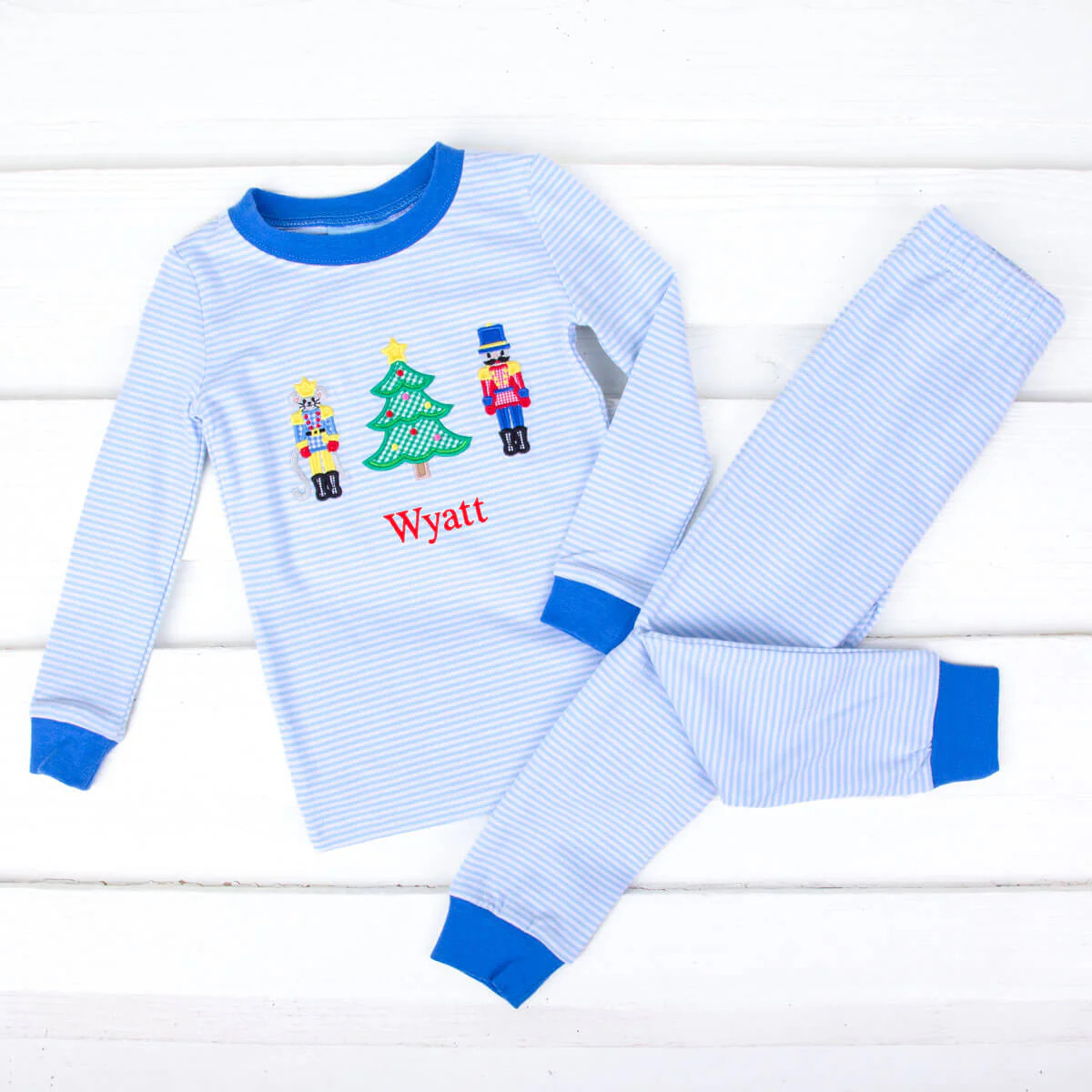 Nutcracker Light Blue Stripe Pajamas | Classic Whimsy