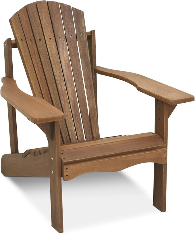 Furinno FG16918 Tioman Hardwood Patio Furniture Adirondack Chair in Teak Oil, Large, Natural | Amazon (US)