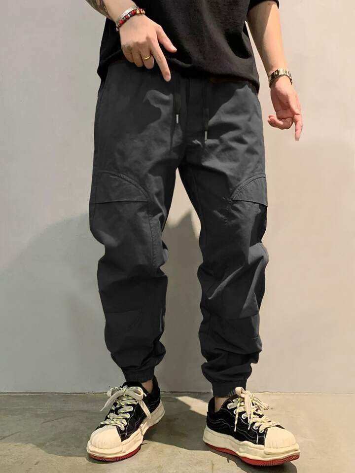 Manfinity Hypemode Men Solid Drawstring Waist Pants | SHEIN