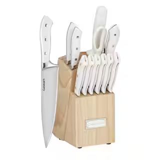 Cuisinart Classic 13-Piece White Stainless Steel Knife Block Set with 9-Knives Sharpening Steel a... | The Home Depot