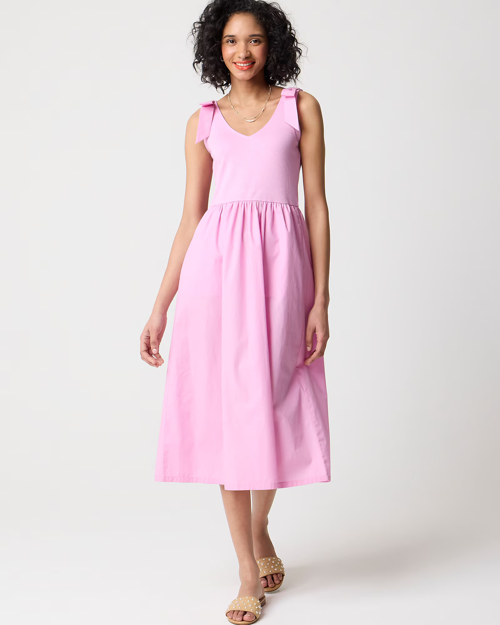 Bow-strap knit mixy dress | J.Crew Factory