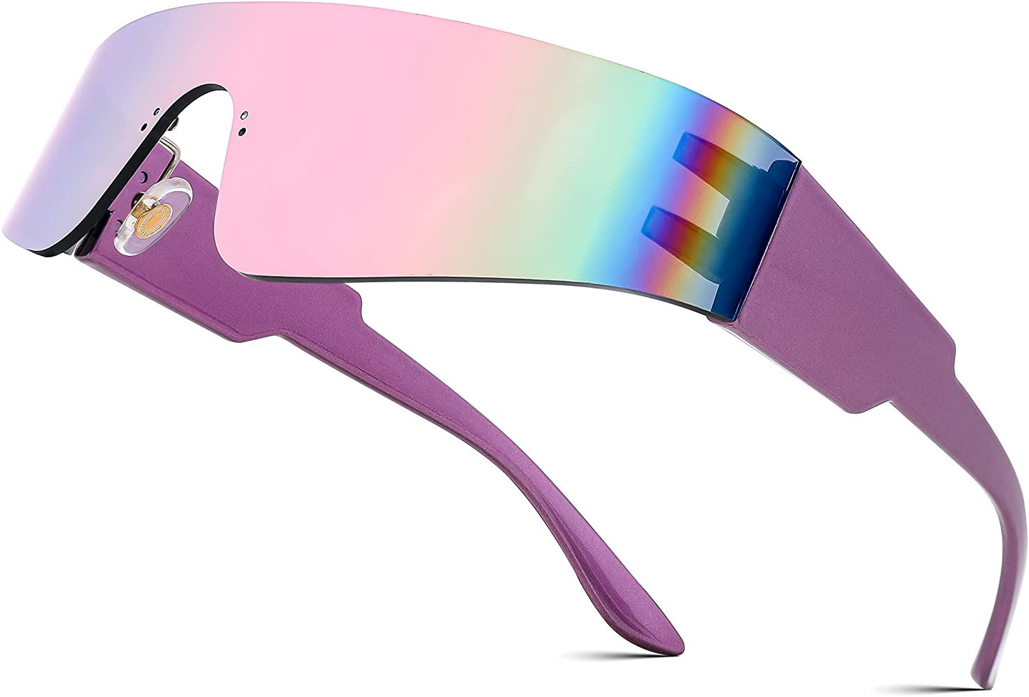 FEISEDY Futuristic Visor Punk Sunglasses Rimless One Piece Goggles Miorred Shades Women Men B2927 | Amazon (CA)