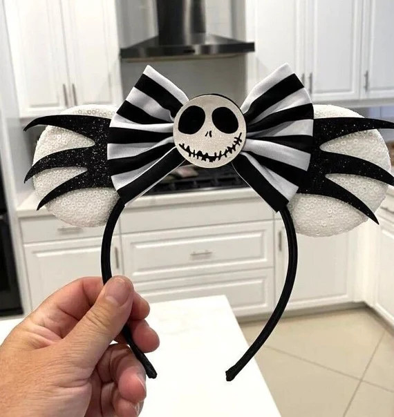 Disney Not So Scary Halloween Mickey Minnie Mouse Jack Skellington Nightmare Before Christmas Ear... | Etsy (US)
