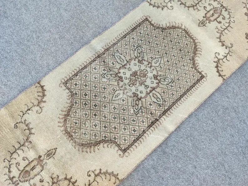 Oushak Vintage Small Runner 2x7, Hallway Rug, Turkish Handmade Rug | Etsy (Global)