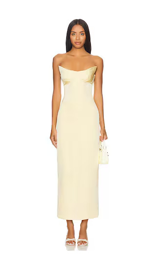 Maxi Satin Dress in Butter Yellow | Revolve Clothing (Global)