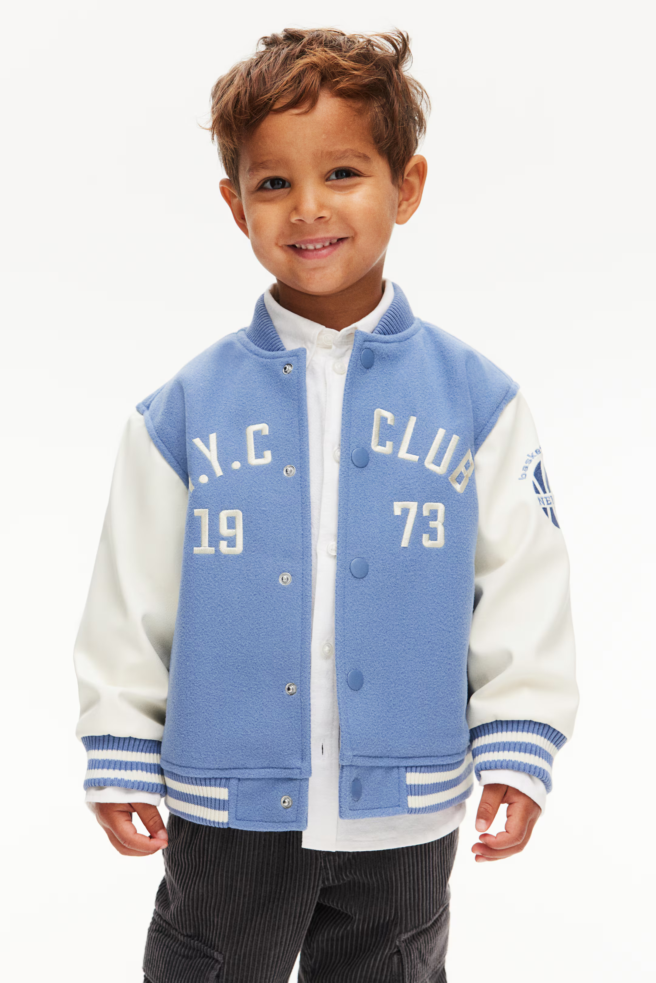 Padded Baseball Jacket - Navy blue/Chicago - Kids | H&M US | H&M (US + CA)