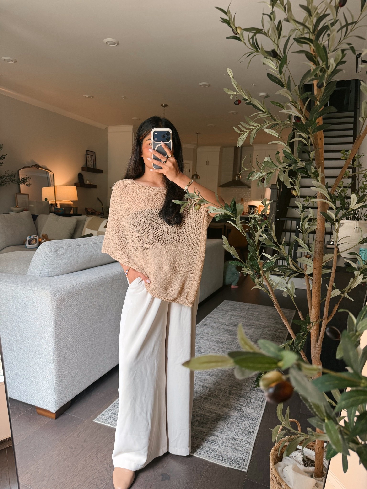 Petite mom comfy outfit:

Wearing small in shrug (breathable)
Xs short in flowy beige trousers
Shoes are very soft and has cushion. Runs true to size

#LTKPetite #LTKmomlife #LTKWorkwear