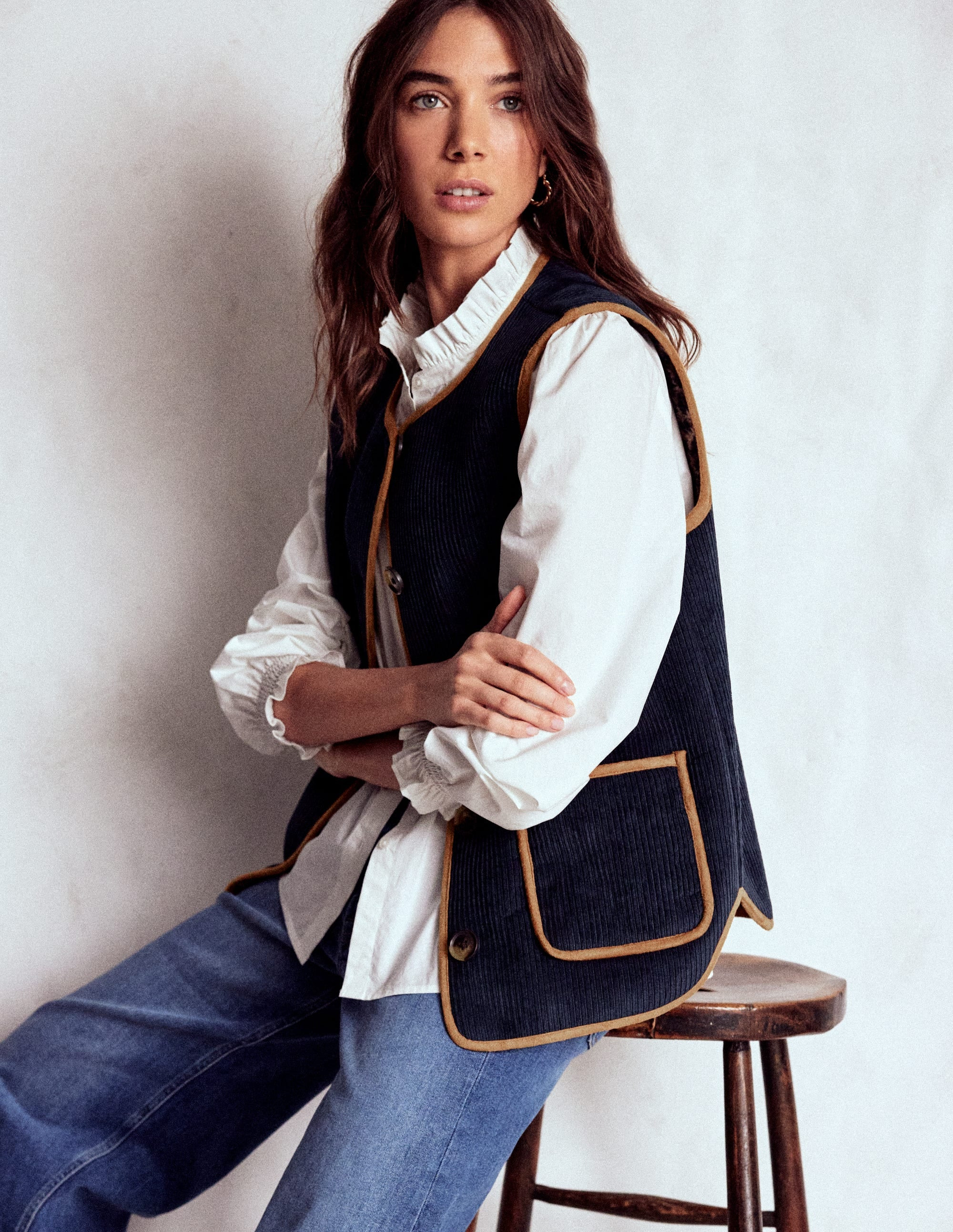 Clerkenwell Reversible Gilet-Navy, Leopard | Boden (US)