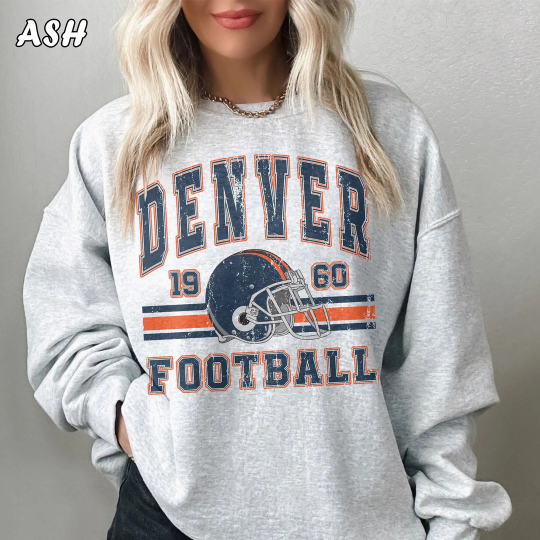 Denver 1960 Football Sweatshirt Denver Bronco Football Shirt - Etsy | Etsy (US)