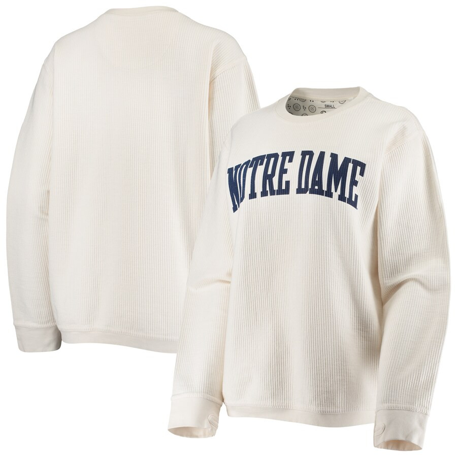 Notre Dame Fighting Irish Pressbox Women's Comfy Cord Vintage Wash Basic Arch Pullover Sweatshirt... | Fanatics