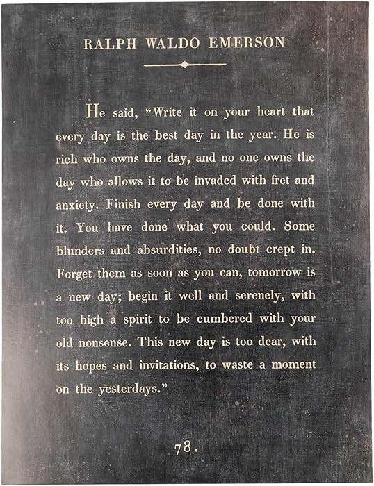 Sugarboo “Book Collection” Ralph Waldo Emerson Art Poster - 12x16 Charcoal - 'Write it on you... | Amazon (US)