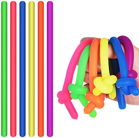 12 Pcs 10.6" Length Large Monkey Noodles Fidget Toy, Sensory Soft Stress Relief Toys Set Stretchy St | Amazon (US)