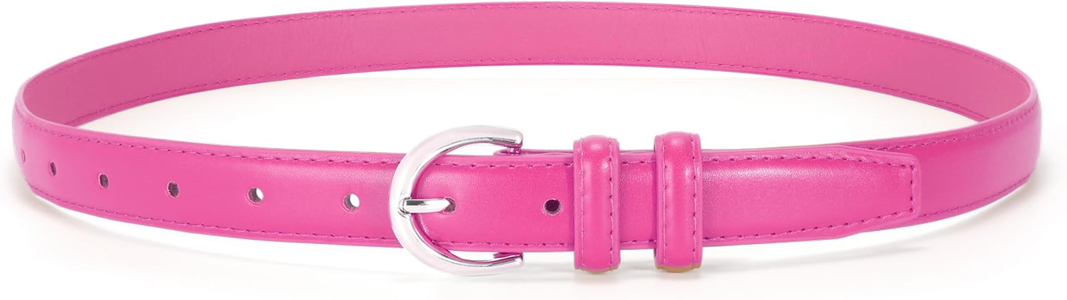 SANSTHS Women Leather Belt for Jeans Pants Fashion Ladies Skinny Belt for Dresses Thin Belt with ... | Amazon (US)