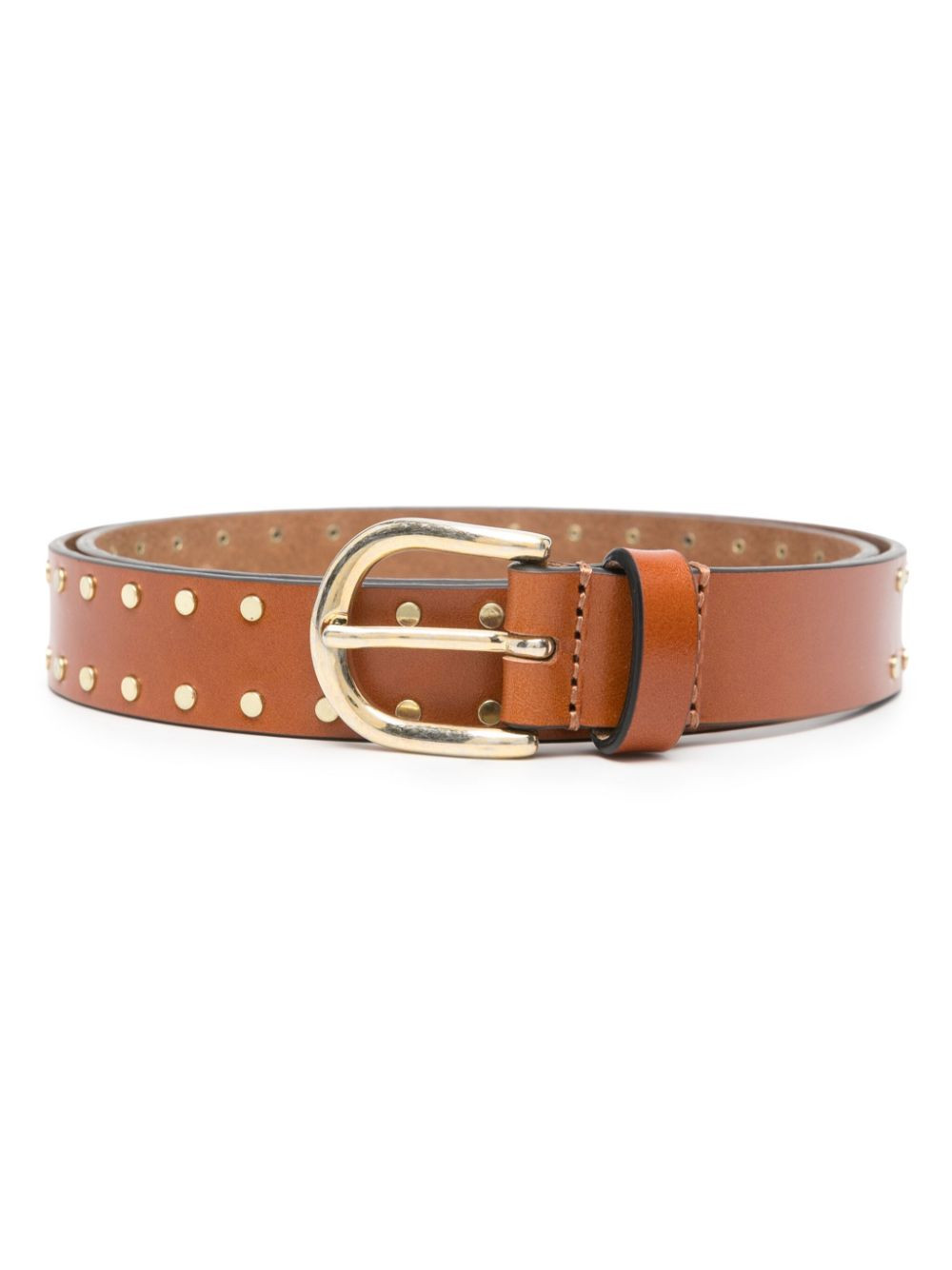 ISABEL MARANT Zap stud-embellished belt - Brown | Farfetch Global