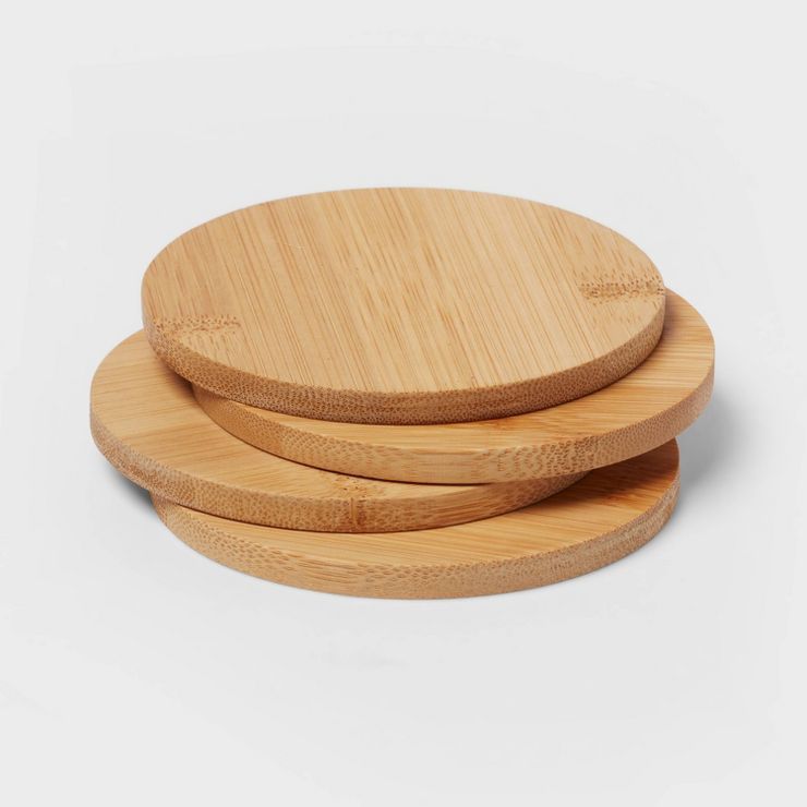 4pk Bamboo Coasters Natural - Room Essentials™ | Target