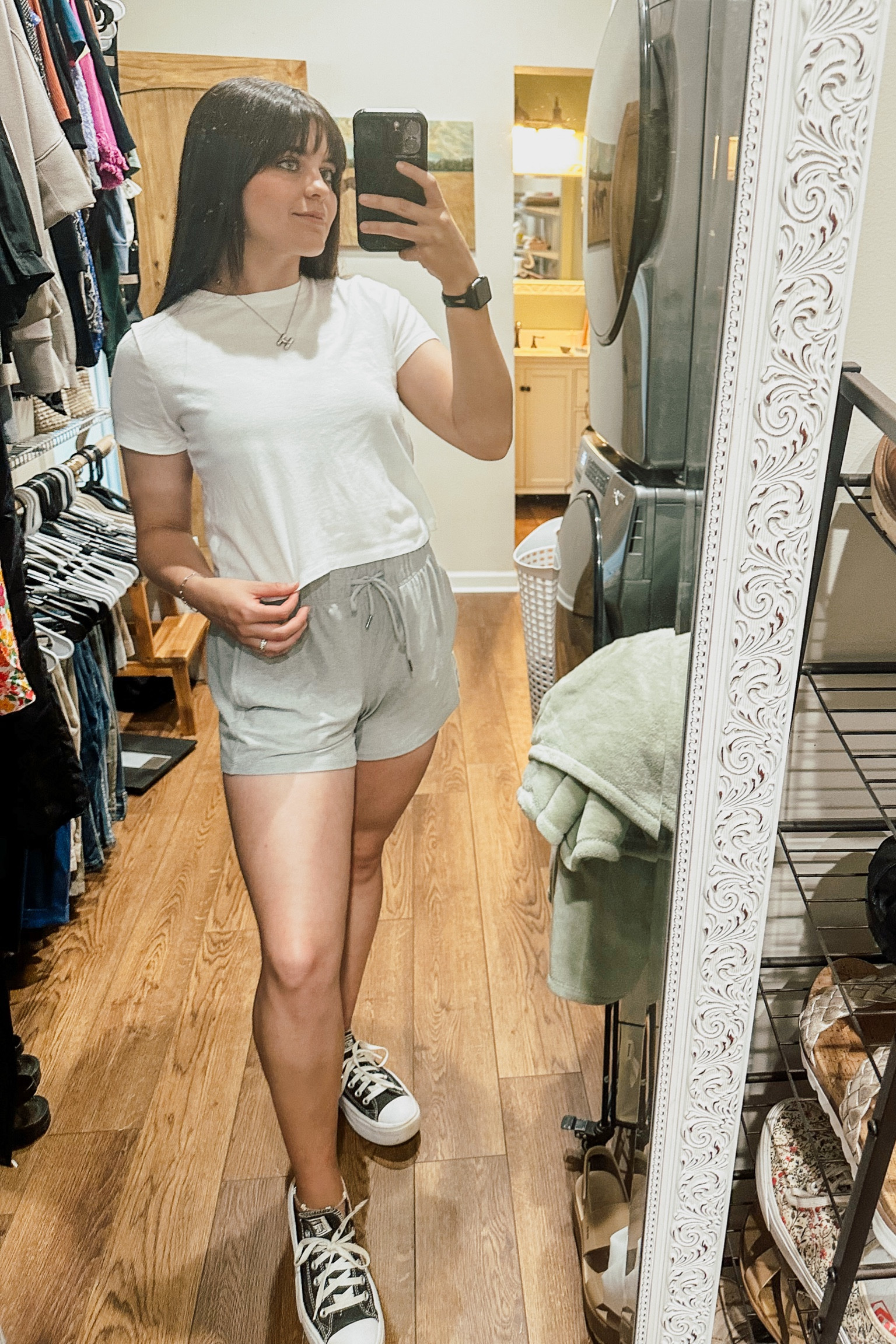 6$ shorts! A Cropped tee always makes some comfy shorts look cuter😜
Shorts are Medium 
Shirt is a small 
Shoes are TTS

#LTKstyletip #LTKfindsunder100 #LTKfindsunder50