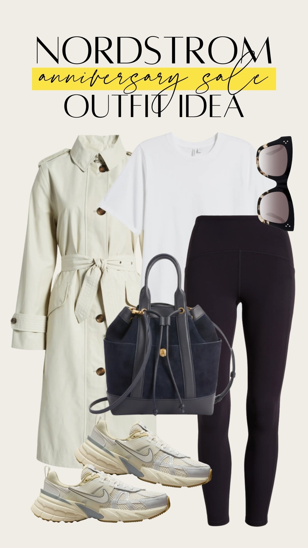 Chic city streetwear or airport travel fit for cold & rainy weather with this waterproof white trench rain coat. Love the splurge Veronica Beard bucket bag, Celine sunglasses & dad shoes. Nordstrom Anniversary Sale / NSale 2025

#LTKStyleTip #LTKSaleAlert #LTKTravel