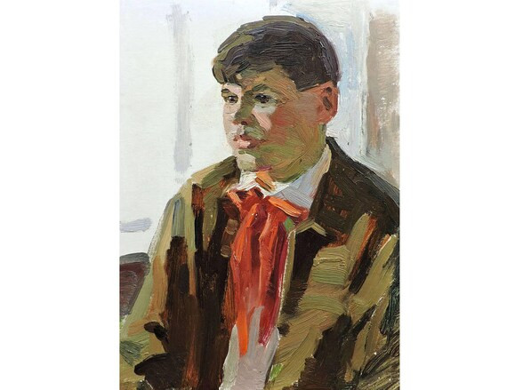 Boy's Portrait Original Oil Painting by A.Solodovnikov Child portrait Vintage Soviet Ukrainian Russi | Etsy (US)