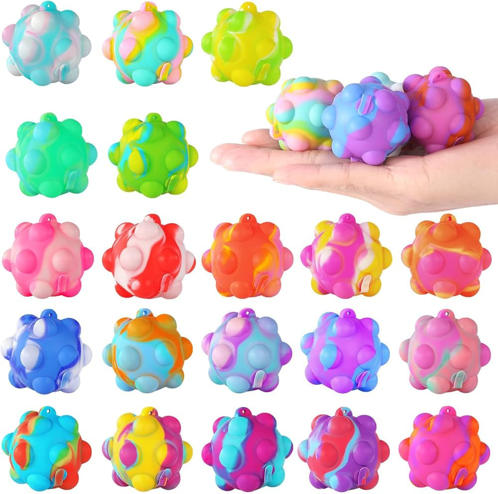 Inflatable Pop Ball Its Mini Fidget Toys Bulk 20 PCS 3D Stress Balls Fidgets for Classroom Prizes... | Amazon (US)