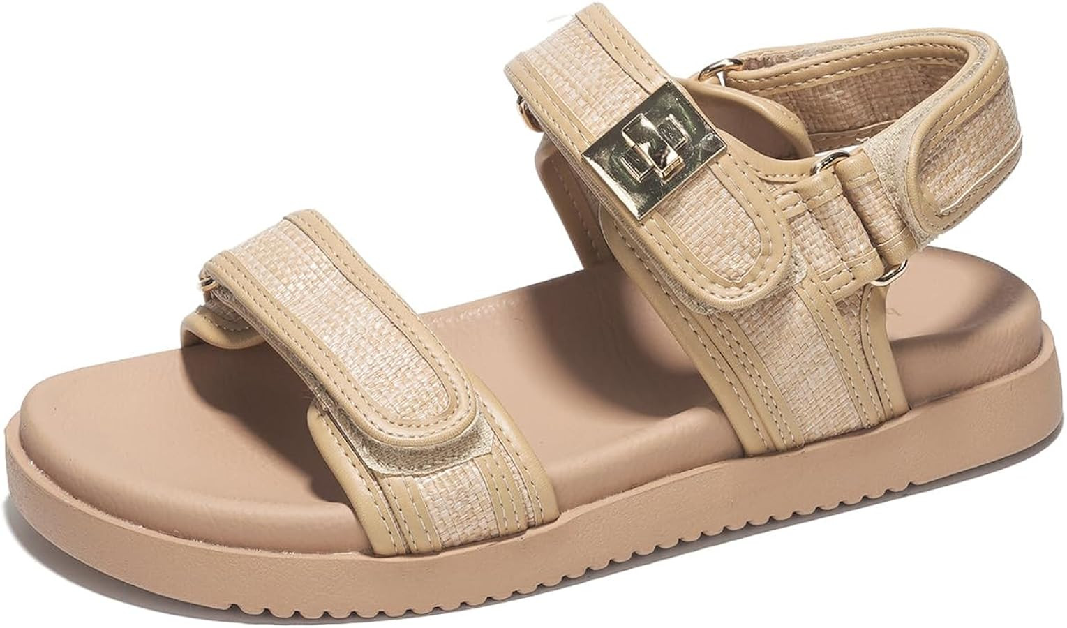 100% Genuine Leather Sandals Women Comfortable Adjustable Straps - Comfy Flat Sandals for Women -... | Amazon (US)