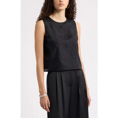 Nordstrom Embellished Tank in Black at Nordstrom, Size X-Small | Nordstrom