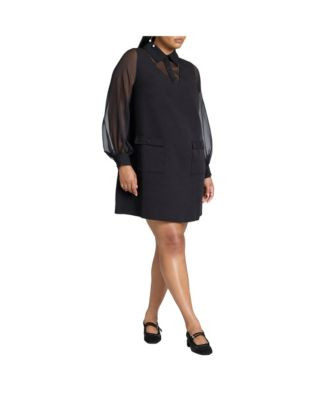 Women's Sheer Sleeve Shirt Dress | Macy's