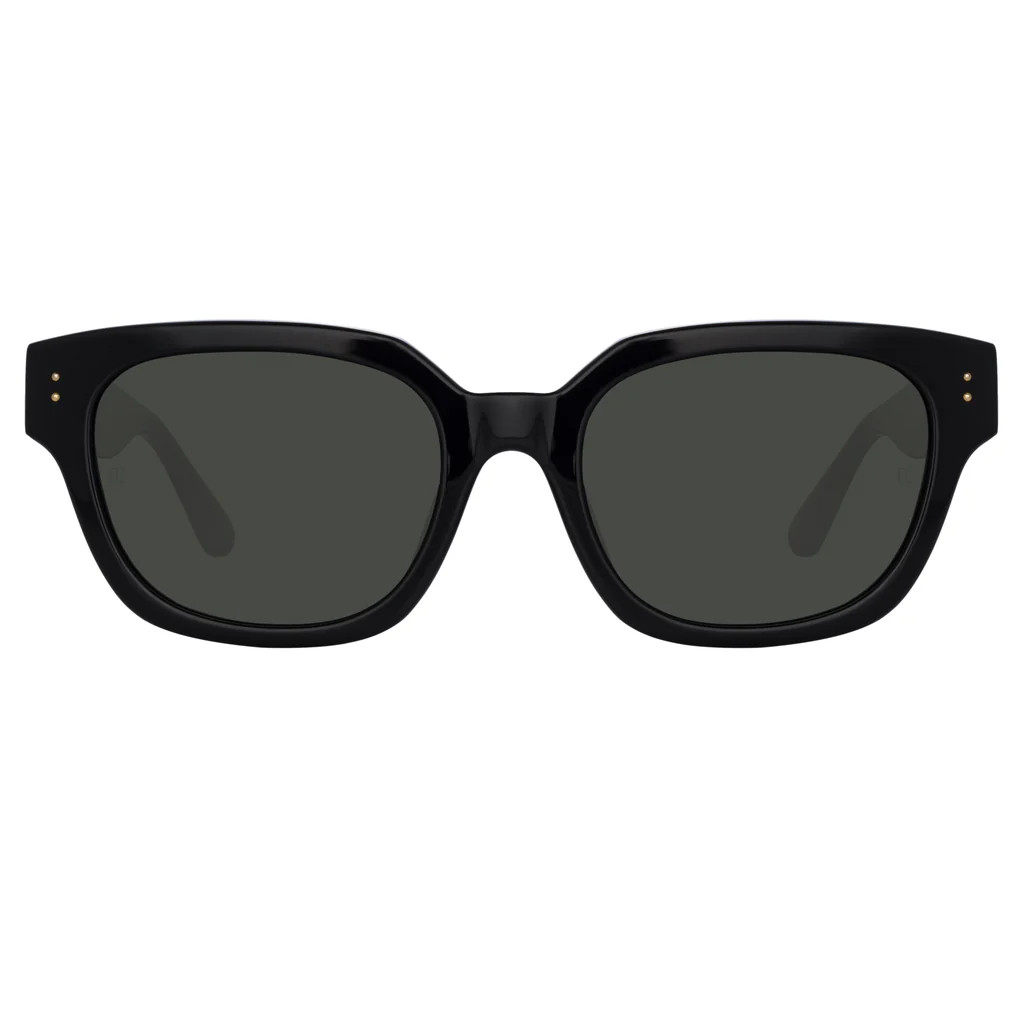 Deni D-Frame Sunglasses in Black | Linda Farrow