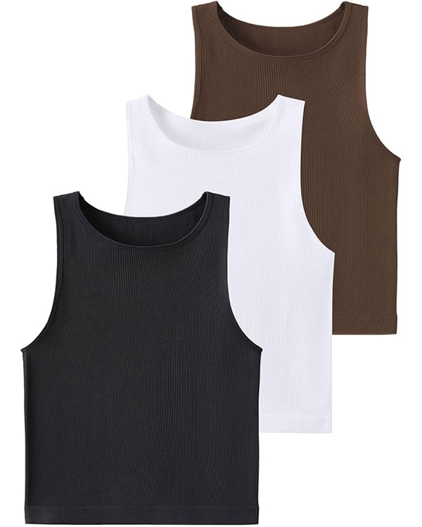 Chilylori Ribbed Cropped Tank Tops for Women Seamless Tank Tops Women Gym Tank TopsYoga Tank Top ... | Amazon (US)
