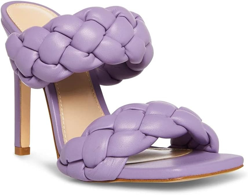 Ricristy Womens Sandals Square Toe Double Braided Strap Slip On Backless Summer Heeled Sandal Mul... | Amazon (US)