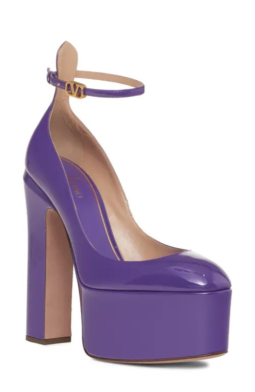 Valentino Garavani Tan-Go Platform Pump in Electric Violet at Nordstrom, Size 9Us | Nordstrom