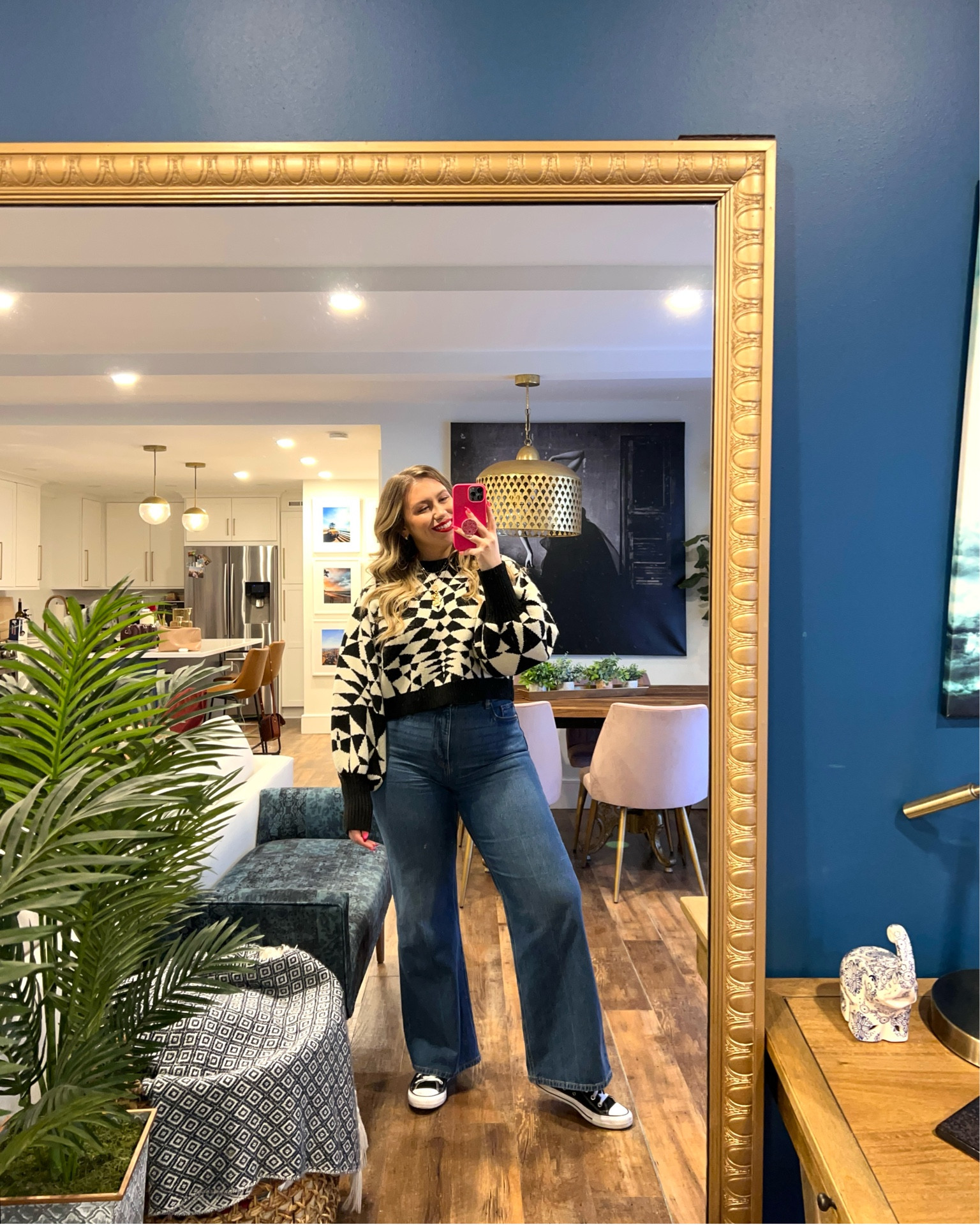 Sweater farm Rio wearing a large
Jeans loft wearing a 30

#LTKSeasonal #LTKstyletip #LTKmidsize