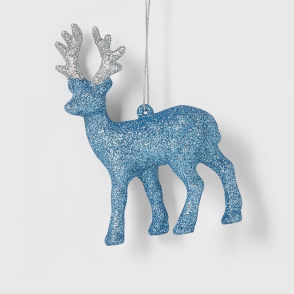 Glitter Reindeer Christmas Tree Ornament Blue - Wondershop™ | Target