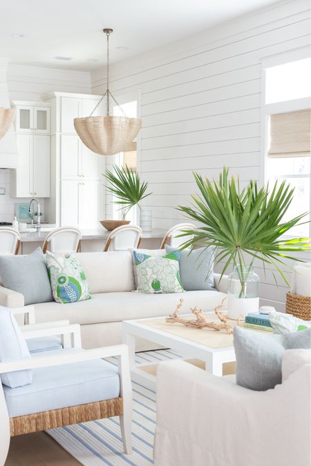 I recently shared a mini tour of our new Florida home! Includes items in our living room and kitchen like our linen sofas, woven back chairs, raffia coffee table, blue and white striped rug, blue and green throw pillows, rope chandeliers, swivel counter stools and so much more! See the full tour here: https://lifeonvirginiastreet.com/a-peek-at-our-new-florida-home/. 

#ltkhome #ltkseasonal #ltksalealert #ltkfindsunder50 #ltkfindsunder100 #ltkstyletip #ltkover40 #ltkfamily   

#LTKSeasonal #LTKhome #LTKsalealert